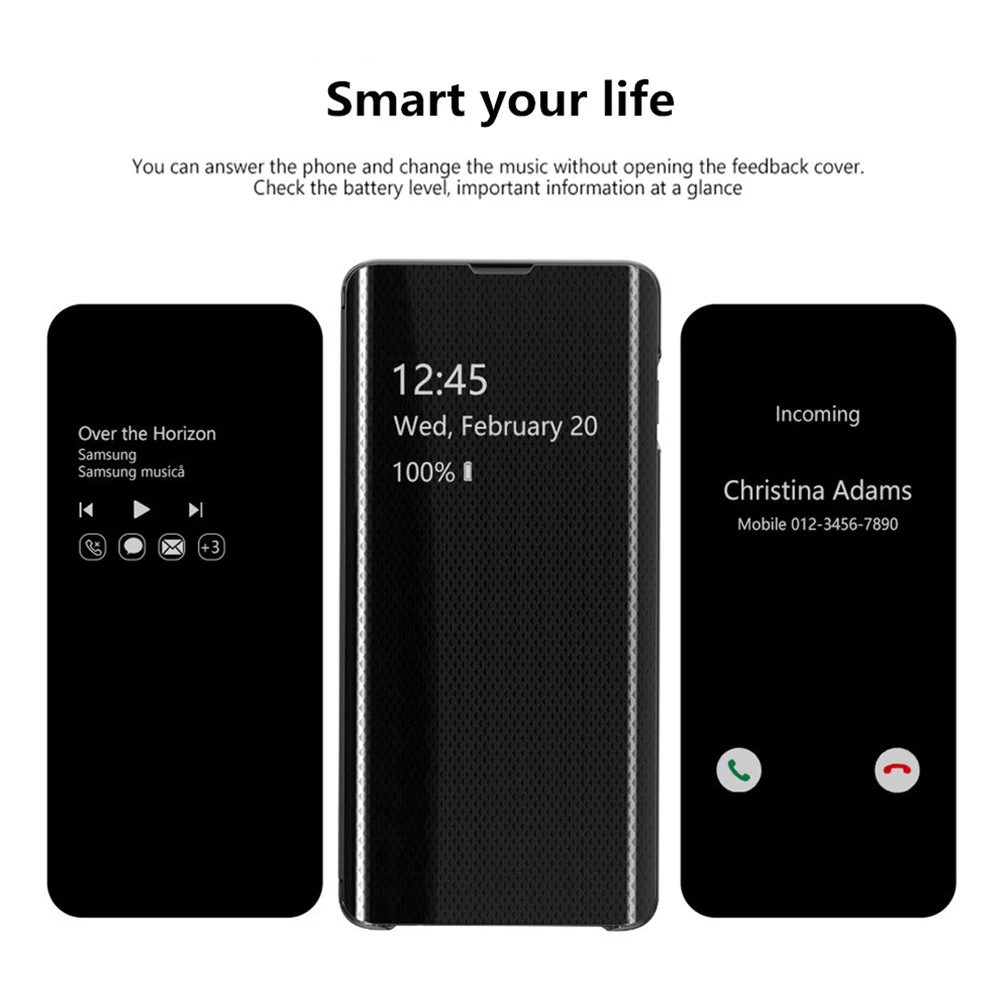 Умный зеркальный флип-чехол для samsung Galaxy S9 S8 Note 9 8 S7 Прозрачный чехол для samsung S7 S6 Edge Plus Note 9 S9 S8 A50 чехол