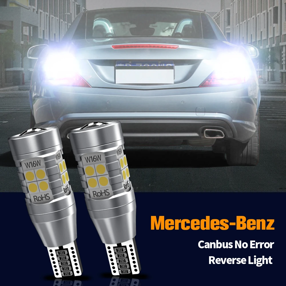 

Светодиодные фары Canbus W16W T15 для Mercedes Benz C117 X117 C218 X218 X156 X253 C253 X166 R172 CLA CLS GLA GLB SLK Class, 2 шт.