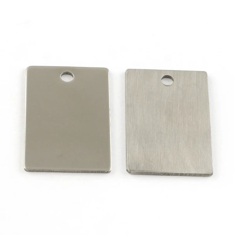 30x20x1mm 50 шт. прямоугольник из нержавеющей стали пустые штампованные бирки Подвески DIY ожерелье аксессуары для изготовления ювелирных изделий F80 - Окраска металла: 30x20x1mm