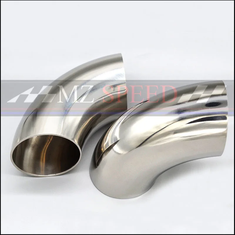 89mm 102mm 108mm 114mm OD Sanitary Butt Weld 90 Degree Elbow Bend Pipe 304 stainless steel car exhaust pipe muffler welded | Автомобили и