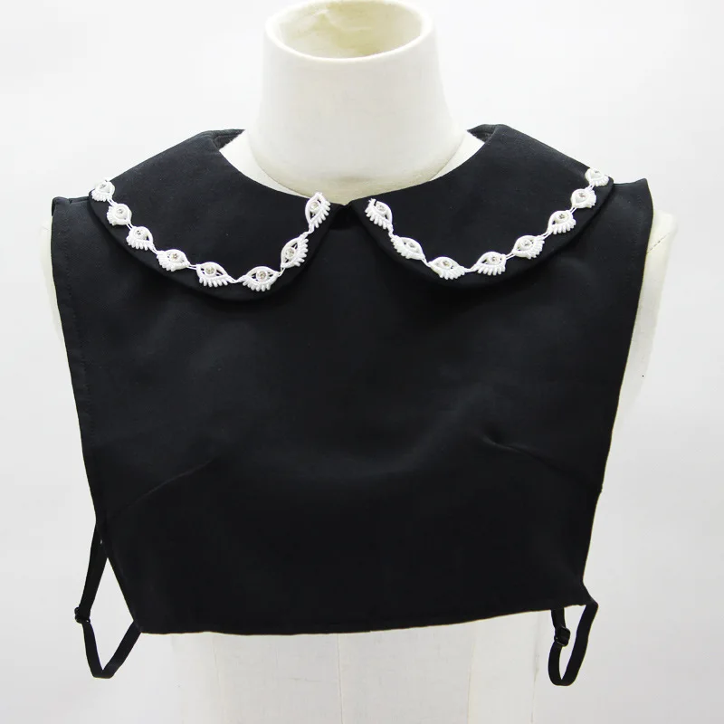 Черное украшение со стразами кукла-свинец съемный фальшивый воротник ожерелье