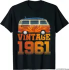 Винтажная забавная Ретро футболка в стиле хиппи 60-го дня рождения с графическим подарком, футболка унисекс, 1961