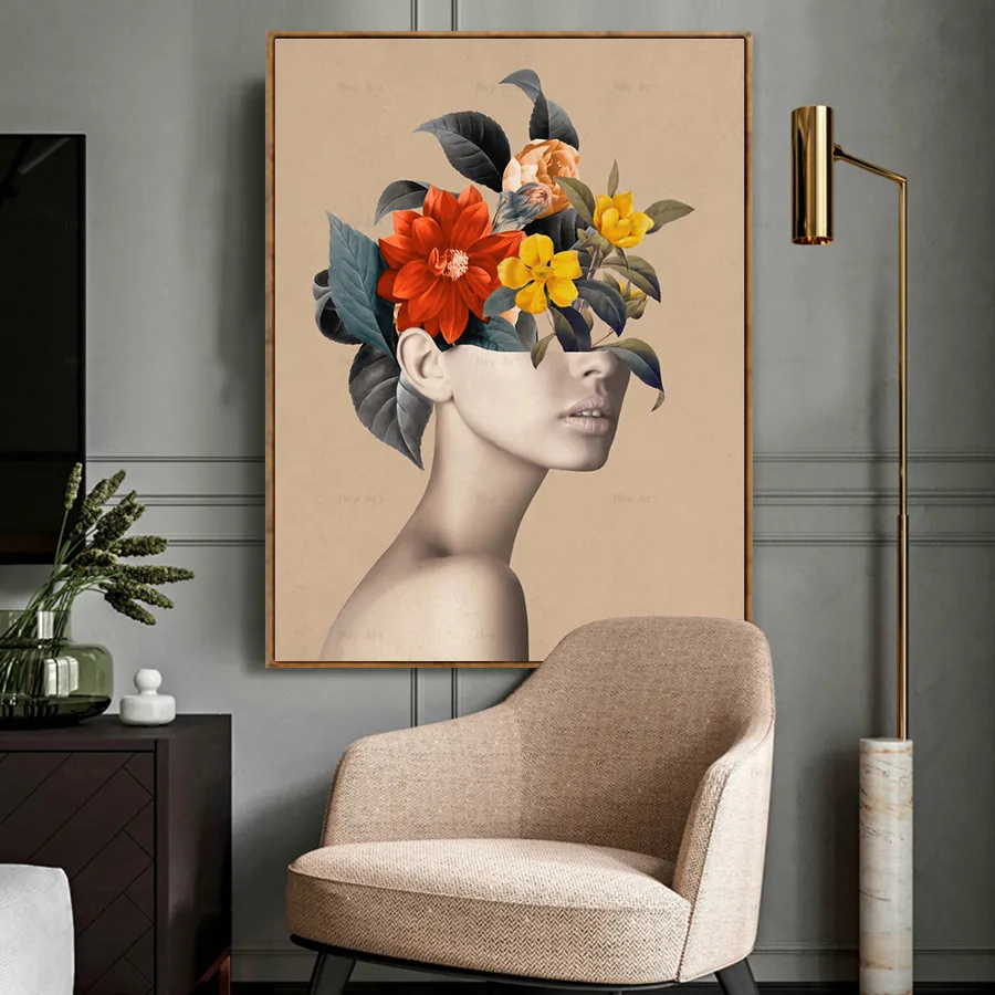 

Modern Abstract Butterfly Leaf Snake Woman Posters Nordic Prints Canvas Paintings Wall Art Pictures For Living Room Home Decor