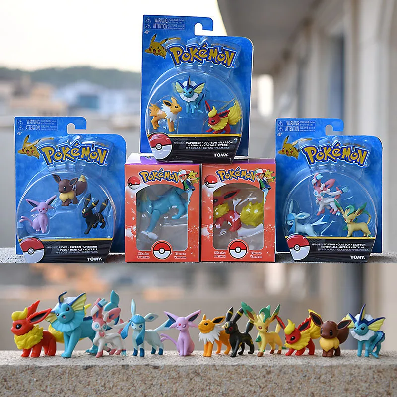 Экшн фигурка TAKARA TOMY Pokemon Eevee Family Vaporon Flaneon фея покемон кукла орнамент редкая модель
