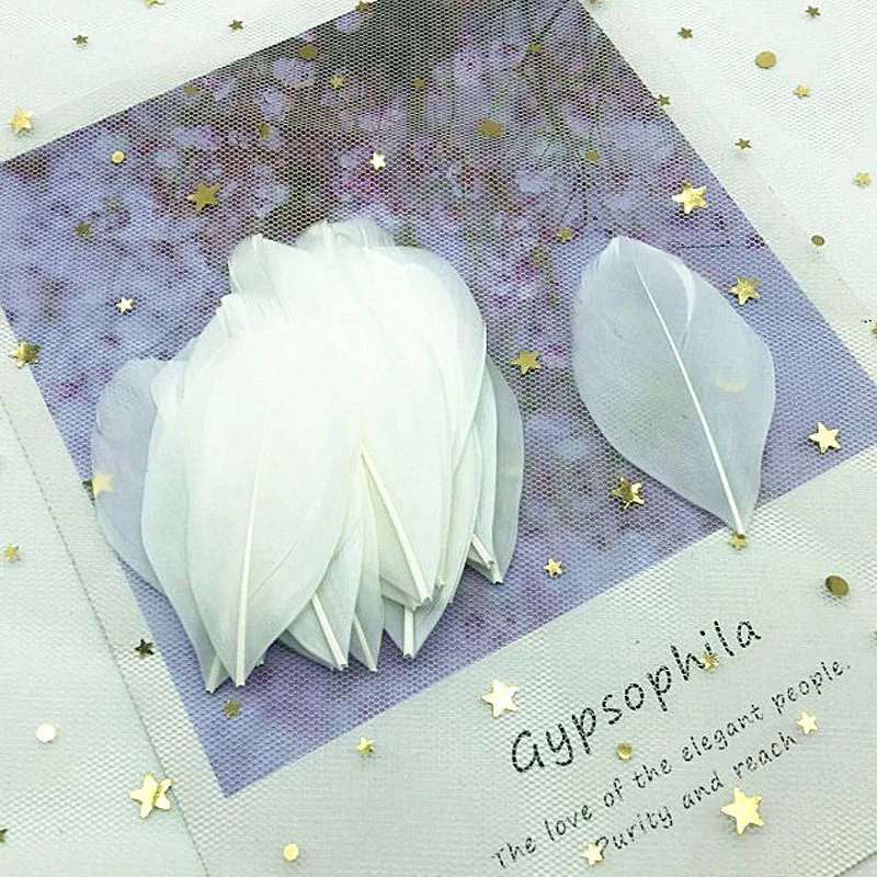 Натуральные гусиные перья 4 8 см разноцветные белые шлейф сделай сам ювелирные