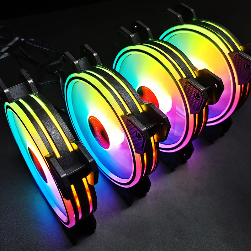 

Coolmoon PC Case Cooler Rgb Fan 120mm Fan 12V Mute Transparent Blade IR Remote Control Cooler Cooling Computer Fans