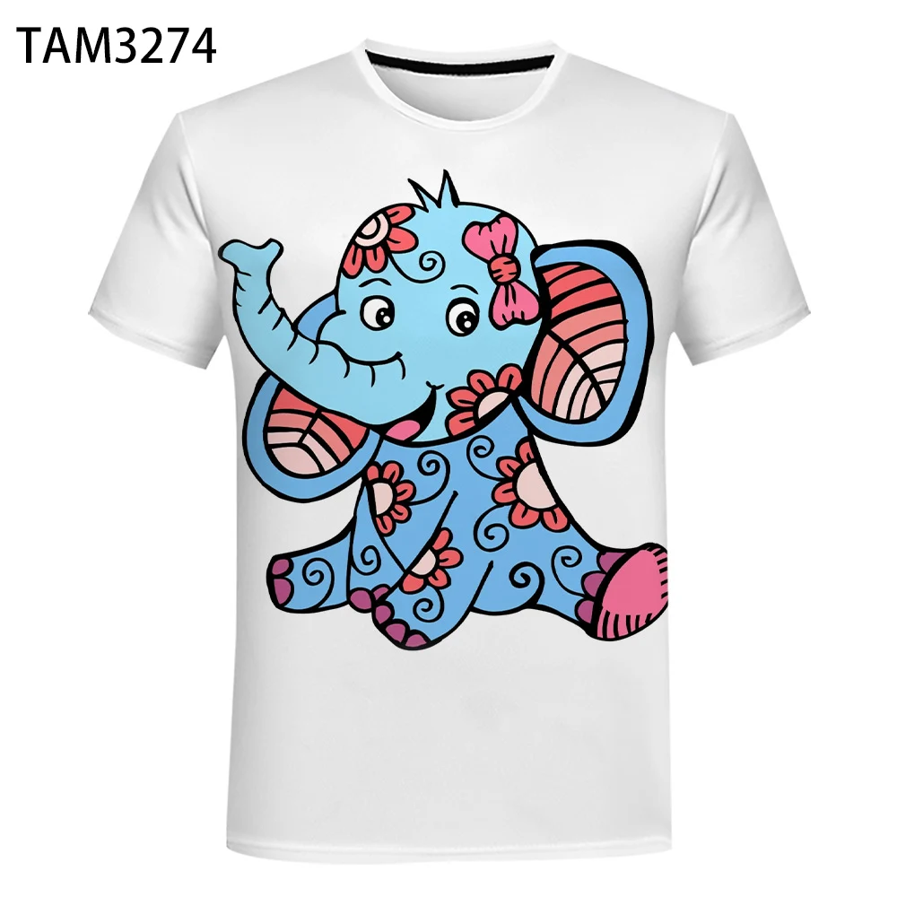 Футболка Мужская/женская с 3D-принтом в виде слона летняя повседневная футболка