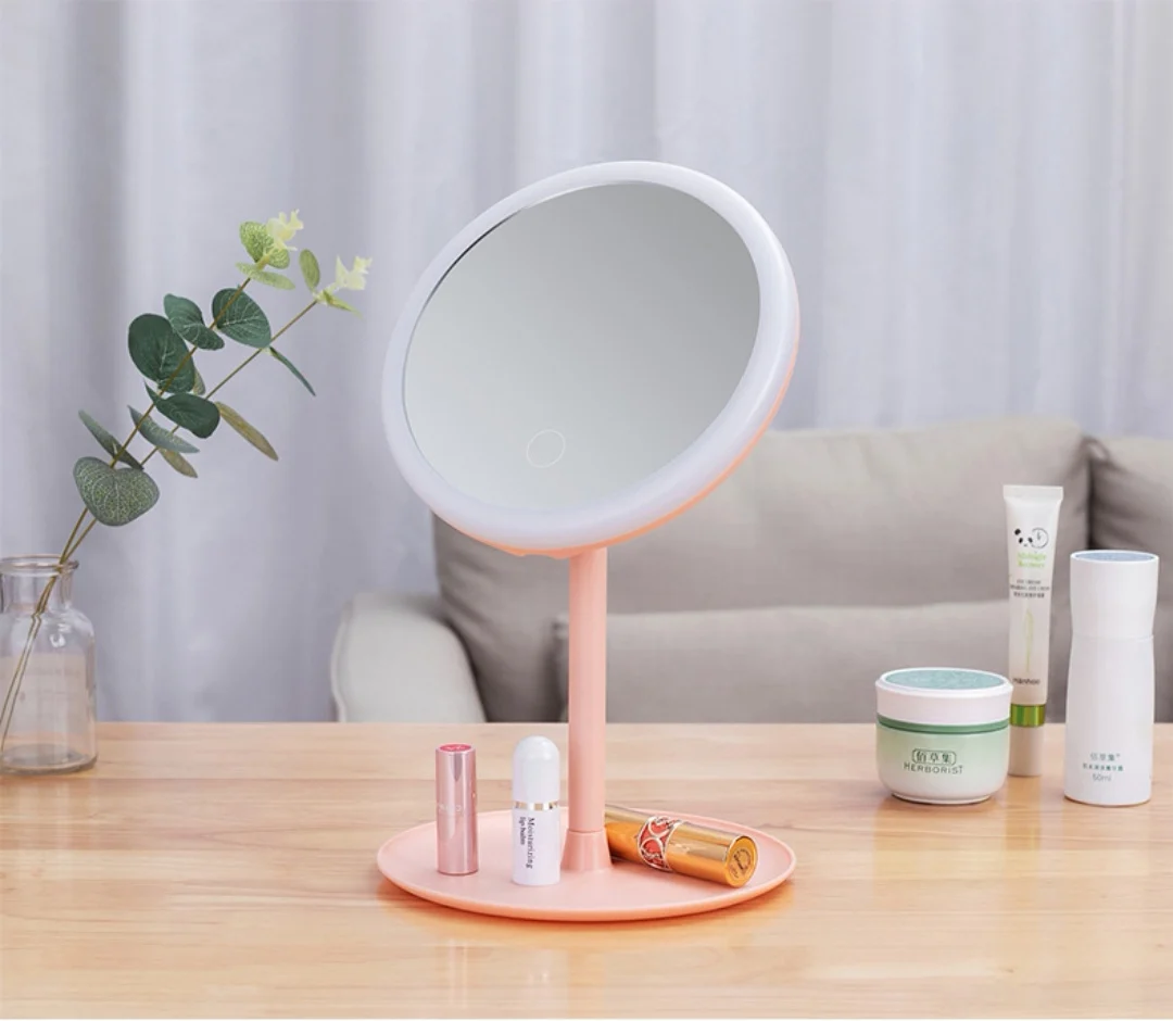 

LED Makeup Mirror, Three-Tone Light Mirror,Carry The Fill Light Mirror And Make Up Without Hurting Your Eyes, USB Long Battery