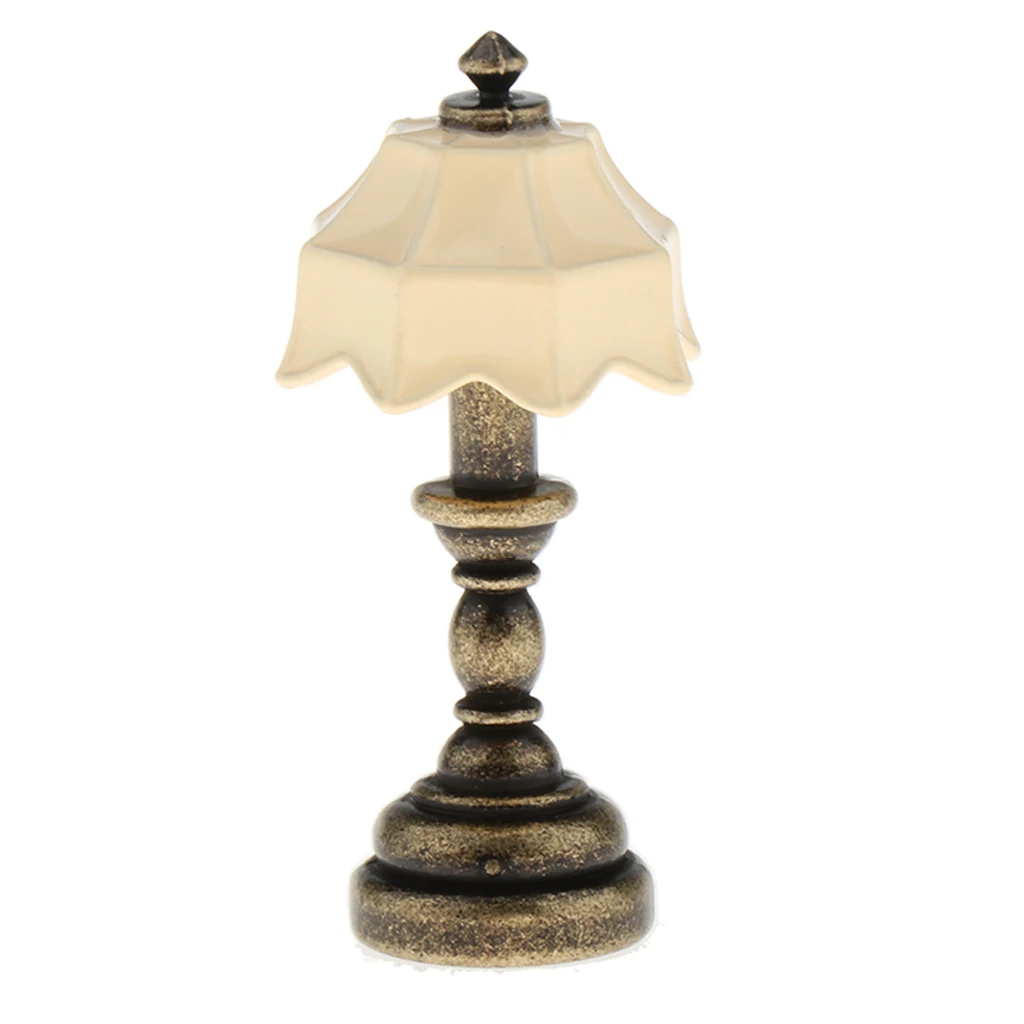 

1:12 Dollhouse Miniature Furniture Umbrella Lampshade Table Lamp Light Model (Just A Decor Not LED Light)