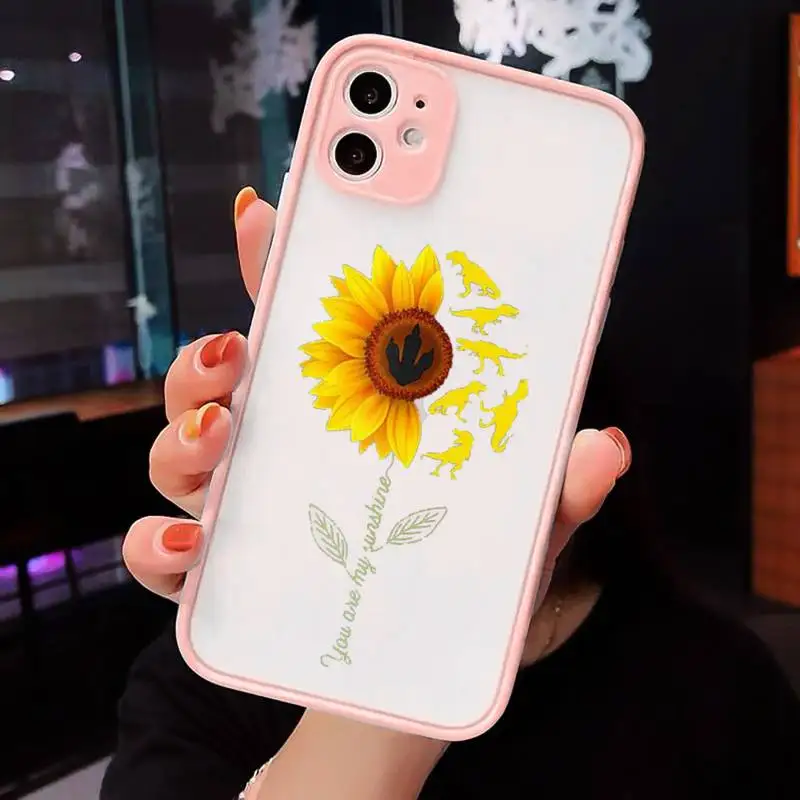

Sunflower Phone Cases Matte Transparent for iPhone 7 8 11 12 s mini pro X XS XR MAX Plus cover funda
