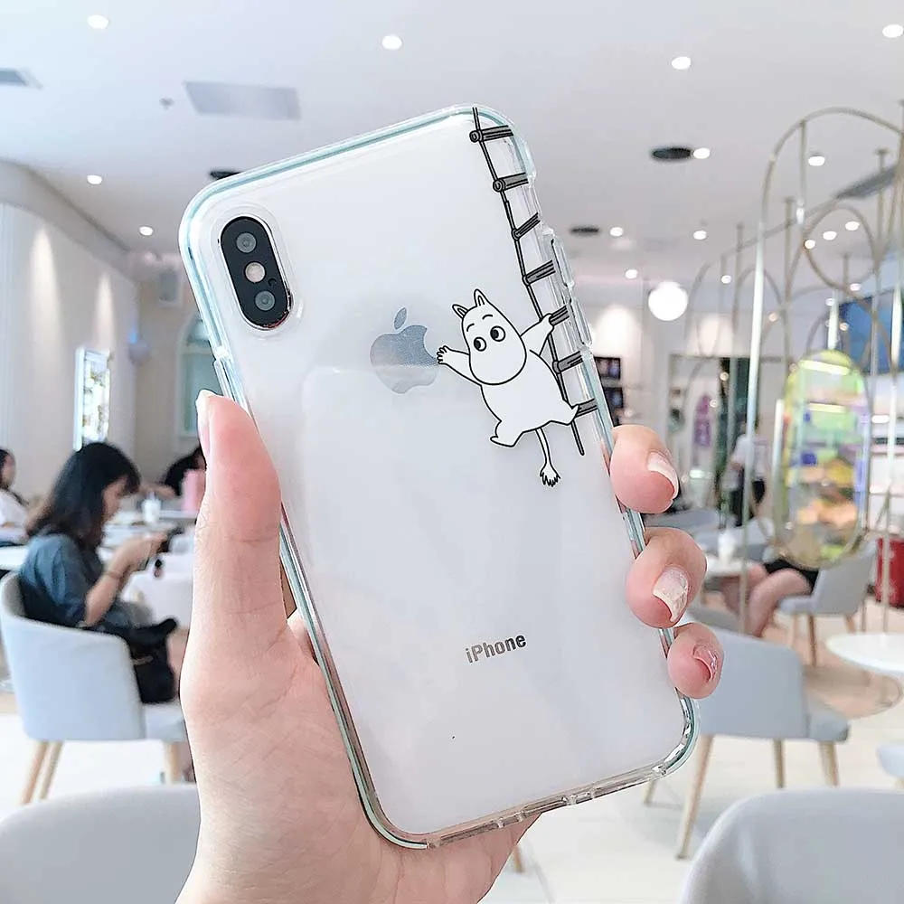 Японский милый Аниме Doraemon Moomin Красочные края чехол для телефона для iphone 11 pro X XS Max Xr 7 8 6 6s plus прозрачный мягкий силиконовый чехол