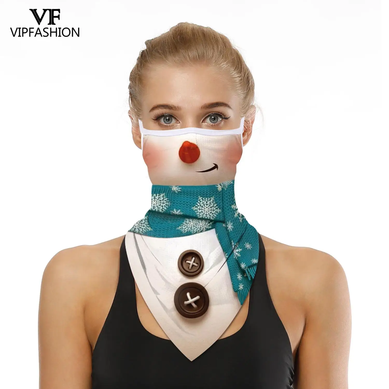 Модная треугольная Бандана с рождественским и карнавальным принтом шарфы на