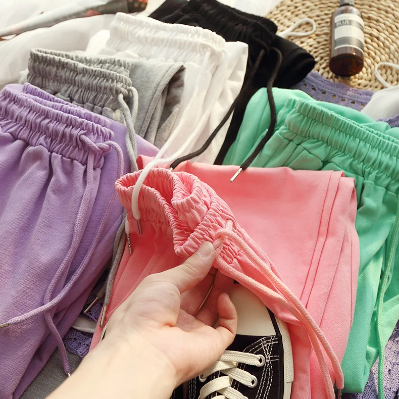 

Chiffon Pants Femme Beam Feet Ladies Trousers Elastic Loose High-Waist Casual 5 Solid Colors