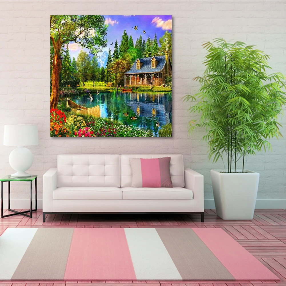 Diamond painting country rural life full diamond square round 5D DIY embroidery 3D cross stitch mosaic home decoration | Дом и сад