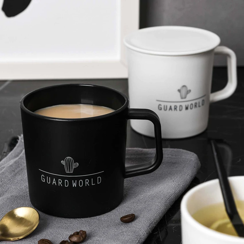 Пластиковая кофейная кружка с крышкой простые забавные чайные кружки чашки для