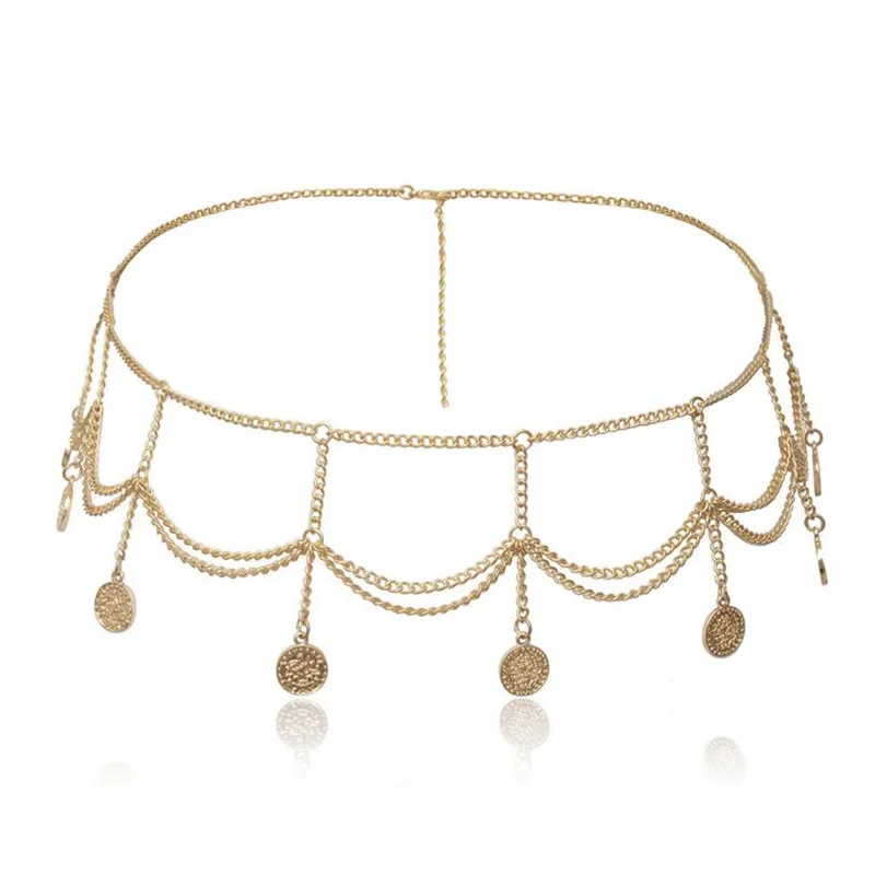 QrhYK пикантные цыганское золото Цвет живота средства ухода за кожей цепи талии