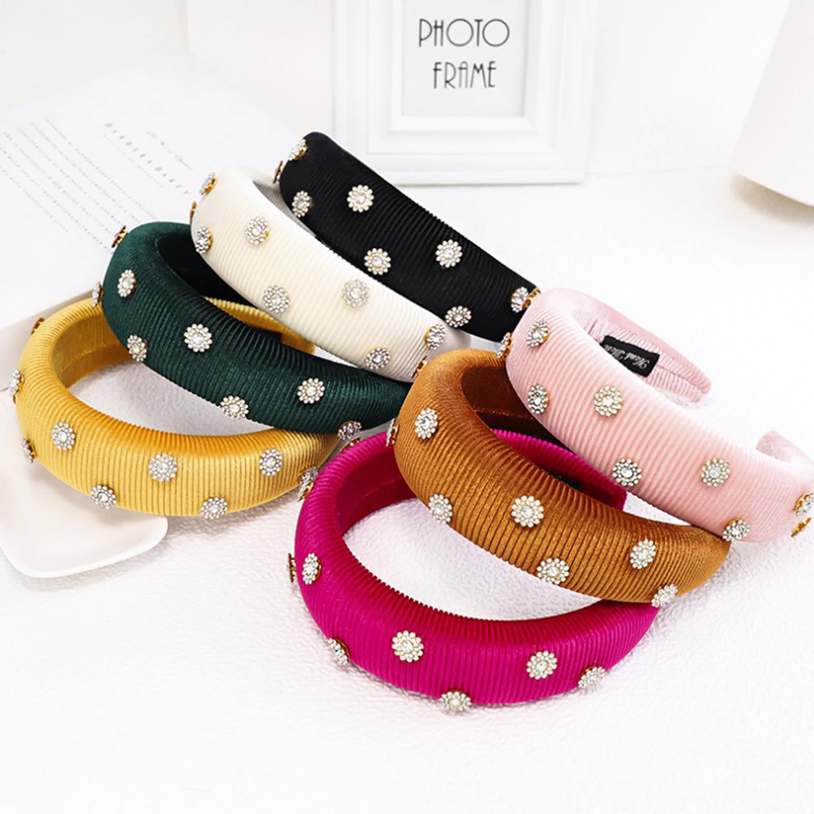 Новинка модная теплая повязка на голову блестящая полосатая толстая губка