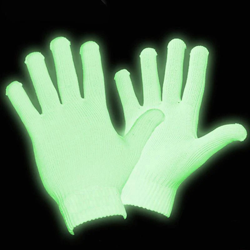 

1 PCS Magic White Luminous Gloves Party Supplies Halloween LED Glow Gloves Rave Light Flashing Finger Lighting Glow Mittens