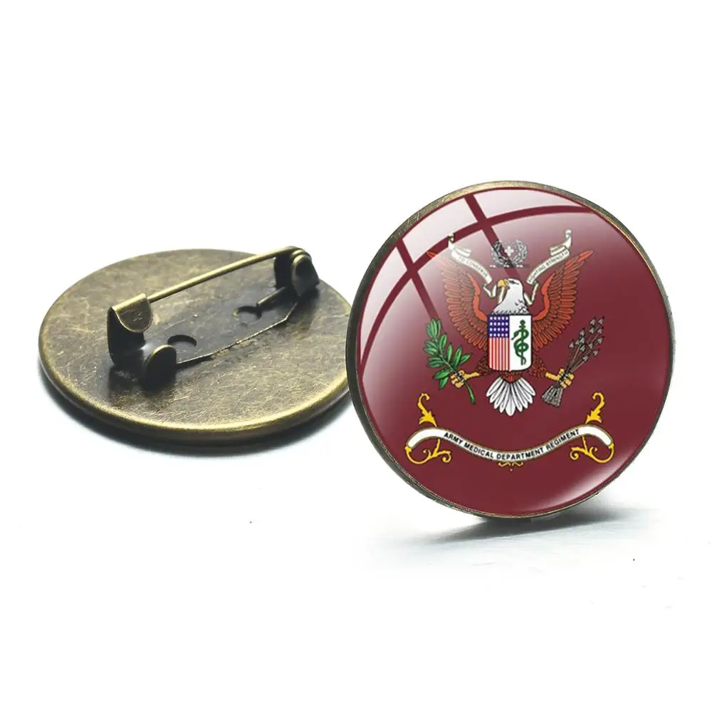 Броши и булавки SONGDA США символы DOD DA DON DAF USMC стеклянная круглая булавка на лацкан