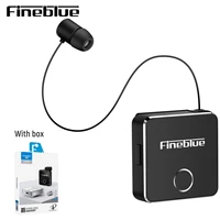 2pcs fineblue f1pro wireless business bluetooth 5 0 headset sport driver earphone telescopic clip on stereo earbud vibrate