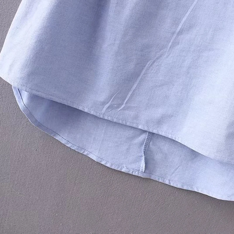 Женская плиссированная блузка без рукавов повседневная однотонная голубая