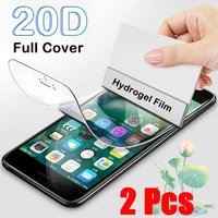 2 4pcs full cover curved hydrogel film for iphone 13 12 11 pro max xr x xs max screen protector for iphone 7 8 plus se 2020 film