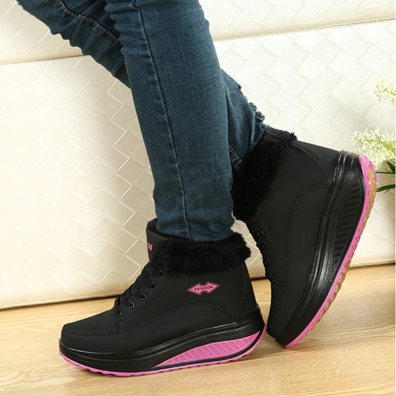 Женские зимние ботинки на меху Fujin теплые с Плюшевым Мехом шнуровке