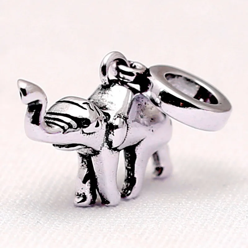 

S925 Silver Animal Bead Charm Vintage Cute Elephant Pendant Beads for Women Bracelet & Bangle DIY Jewelry