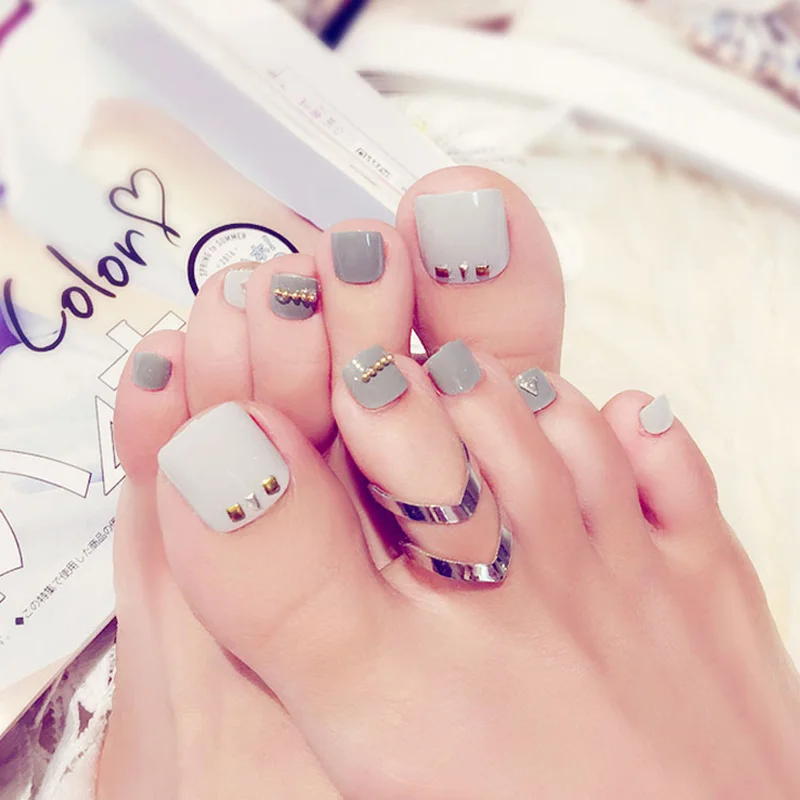 Модный Современный серый фальшивый пластырь для дизайна ногтей | Красота и