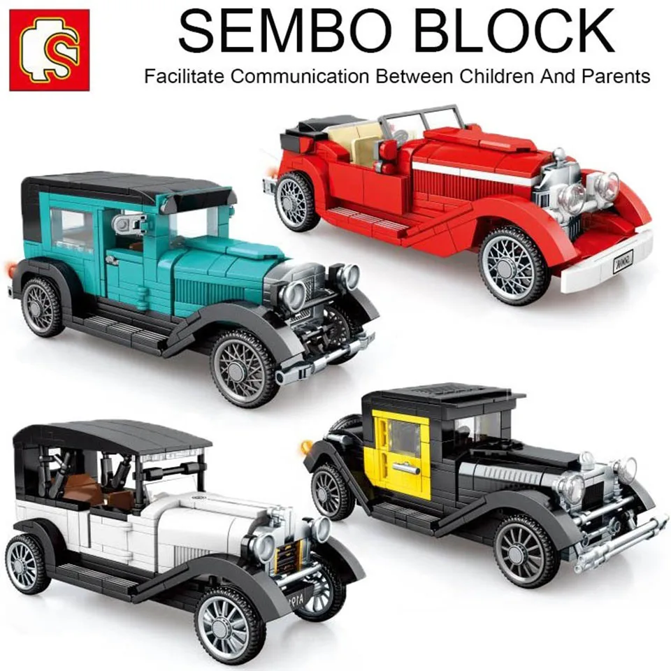 

SEMBO City Classic Car Technic Building Blocks Vehicle Model Set Sports Racing Creator Mini Diamond Bricks Toy for Boys Children