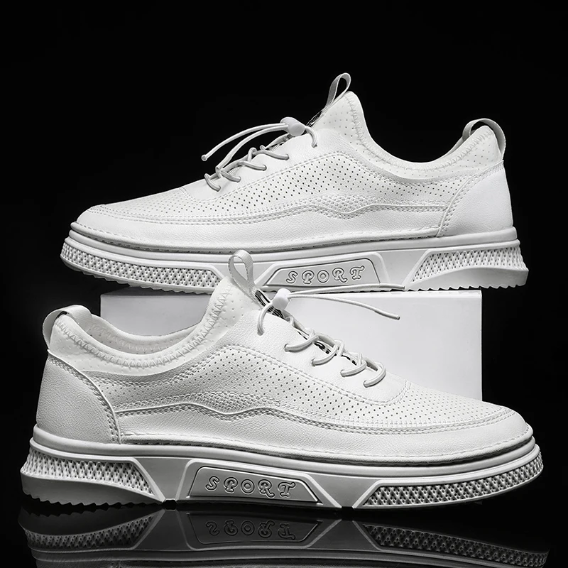 

Мужские дышащие кроссовки на плоской подошве, Белые Повседневные кроссовки на резинке, обувь на плоской подошве, 2021