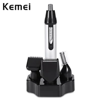 kemei 4 in 1 professional hair trimmer rechargeable nose beard ear eyebrow safe face care razor clipper for men