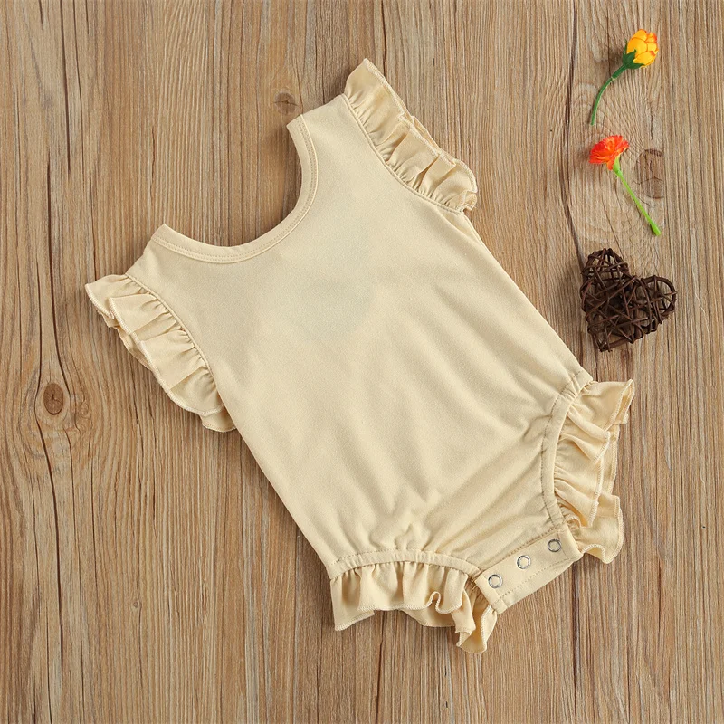 

Newborn Baby Boys Girls Clothes 0-18M Newborn Baby Rompers O-Neck Short Sleeve Ruffle Bodysuits Casual Kids Sleepwear