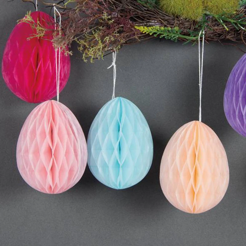 

Easter Decorations 10cm Hanging Colorful Honeycomb Easter Eggs Decorations Garland Party Supplies Easter Decors