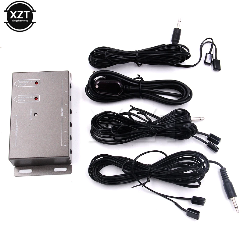 Universal IR Extender for 433/315 mhz Infrared Remote control EU/US Plug 6 Emitters 1 Receiver Hidden Repeater System Kit | Электроника