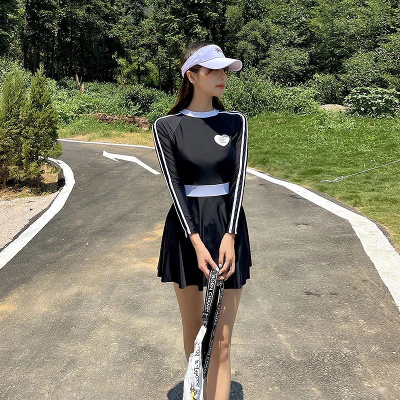 

Women's Rashguards Summer Swimming Surfing Suit Sexy Swimdress Push Up Padded Bathers Long Sleeve Swimsuit Sport Bodysuit
