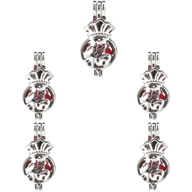 5 шт. открывающийся кошелек с китайским иероглифом ожерелье ФУ медальон для