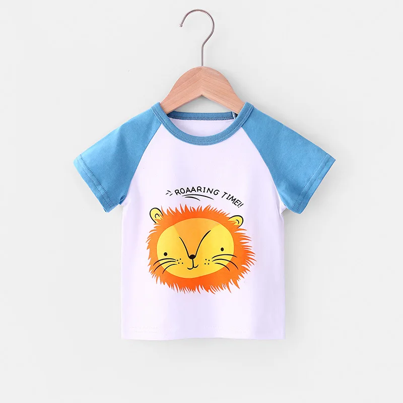 Футболки для маленьких мальчиков Детская летняя футболка с коротким рукавом
