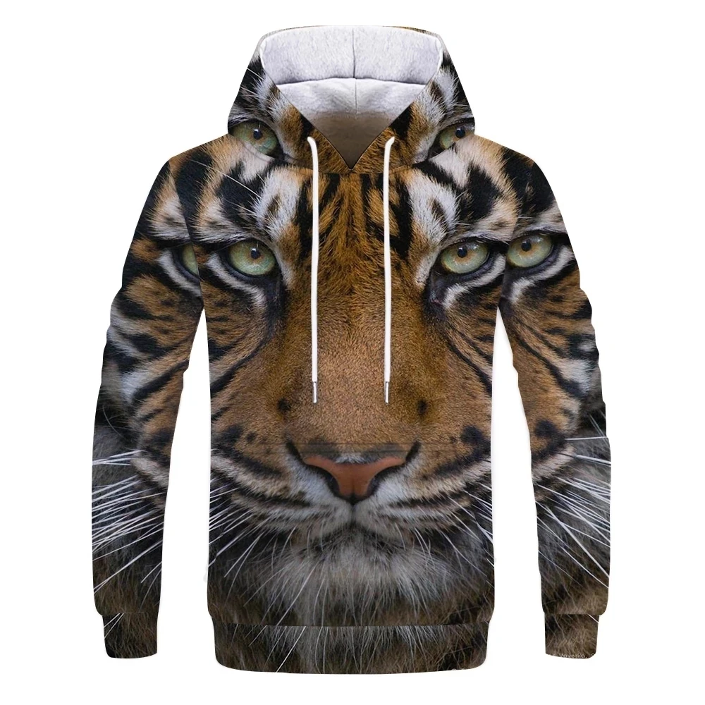 

2021 new fashion animal cat tiger 3D printing men's and women's hoodie men's pullover sweatshirt spring and autumn loose hip-hop