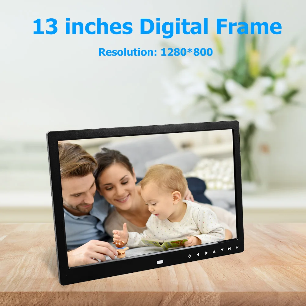 

ALLOET 13 inch HD Digital Photo Frame HD 1280x800 Touch 32GB Smart Picture Multi-function Calendar Alarm Clock Electronic Album