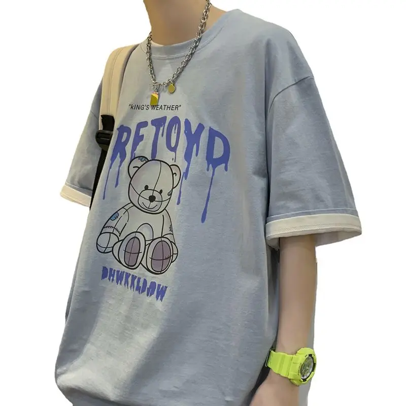 

Funny Anime Print Oversized Men T Shirt Hip-Hop Cotton T-shirt O-neck Summer Japanese Male Causal Tshirts 3XL Fashion Loose Tees