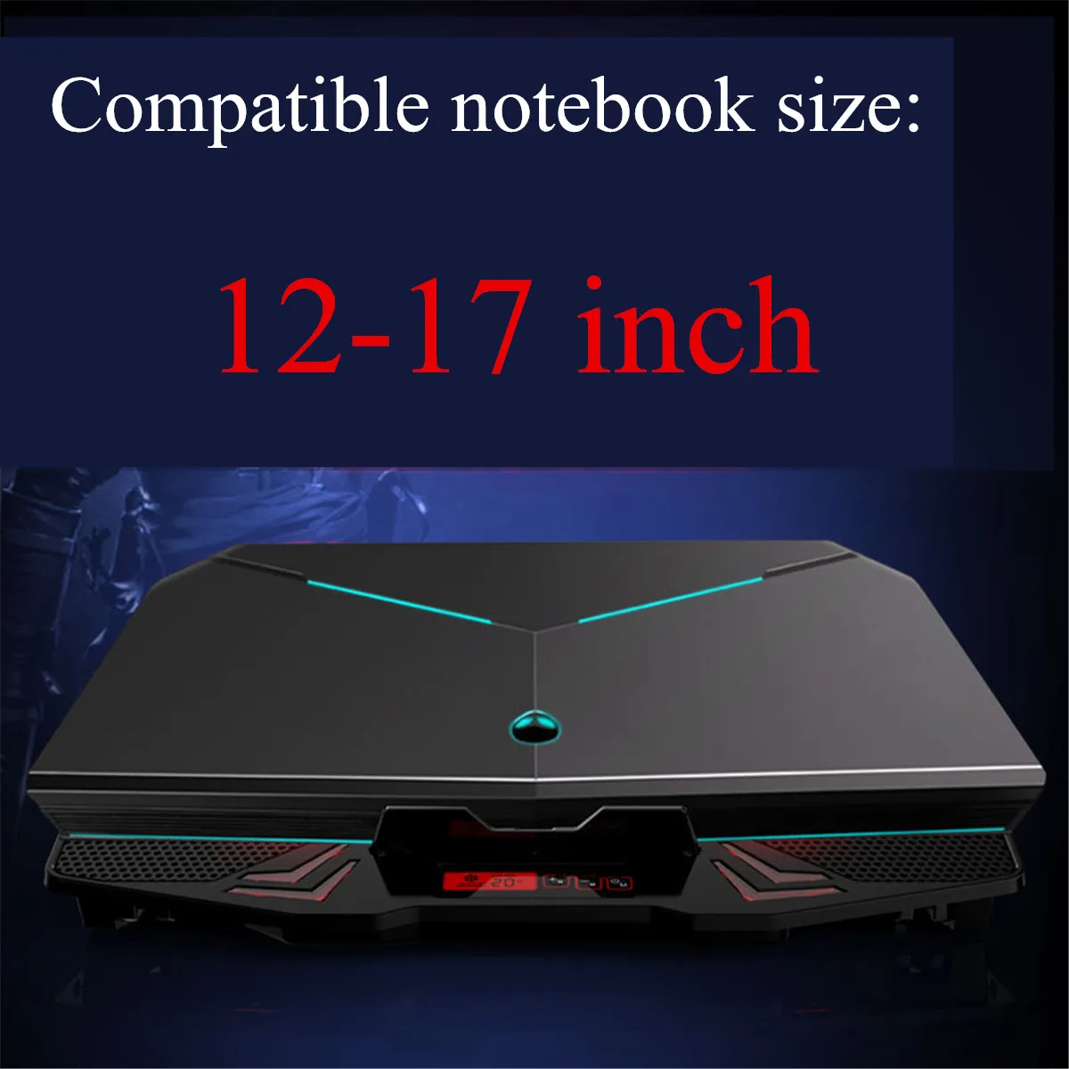 

Laptop Cooler 5 Fans Laptop Cooling Pad 2 USB Port With Led Screen 2400RPM for 12-17 inch Gaming Laptop Cooler Stand
