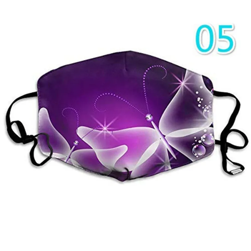 

Facemask Adult Face Mask Fashion Butterflies Printing Washable And Reusable Mask Dustproof Windproof Breathable Face Mask
