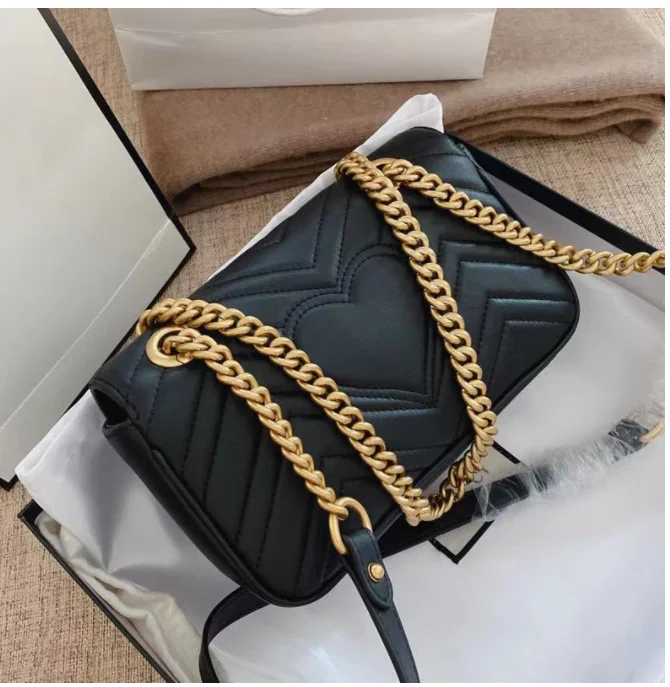 

Новая кожаная сумка Marmont love с металлической цепочкой, волнистая Классическая мини-сумка GG на одно плечо, Женская мини-сумка с надписью