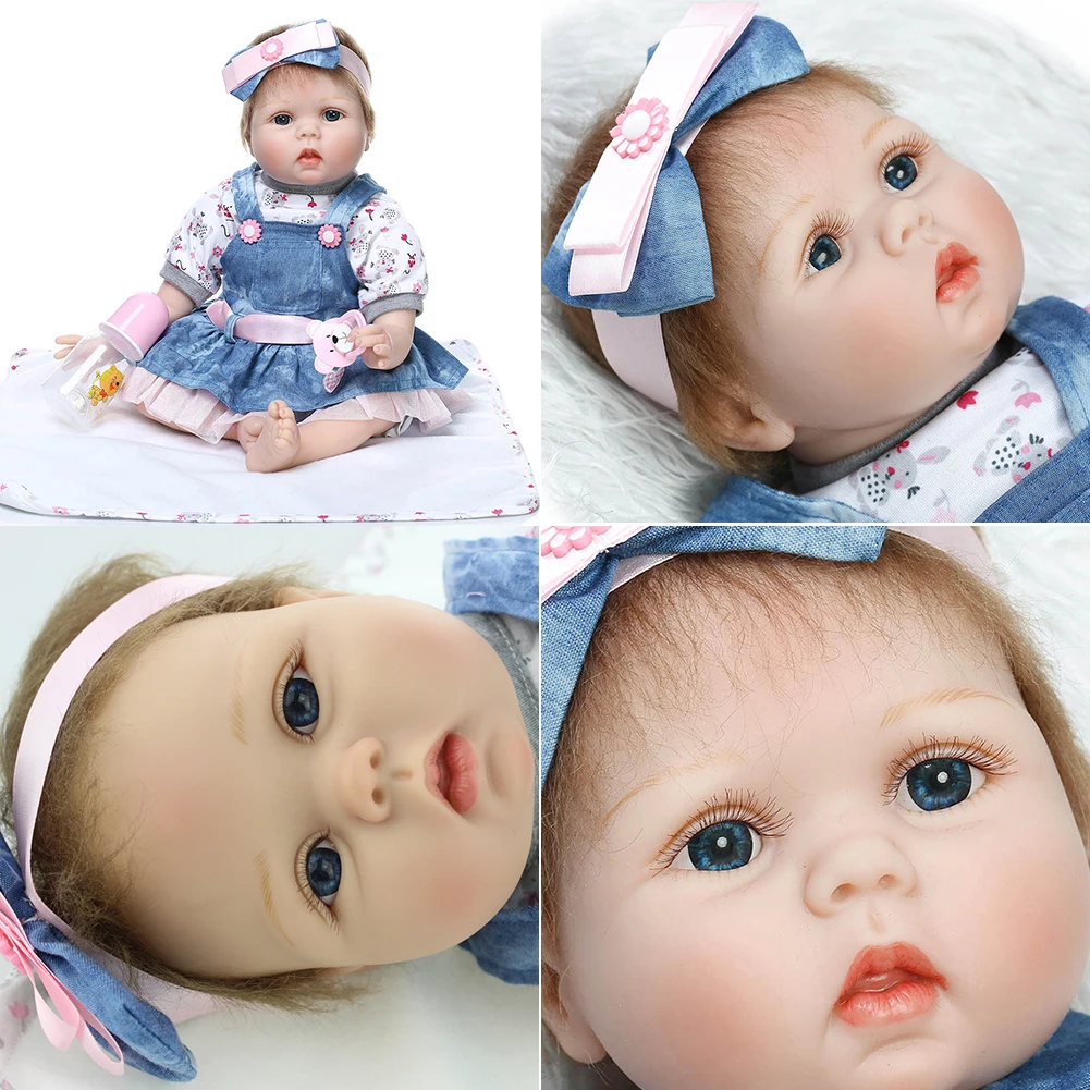

Newest 55cm Full Silicone Reborn Baby Dolls Lifelike Soft Body Girl Boy Fashion Waterproof Doll Baby Toy for Kids Birthday Gifts
