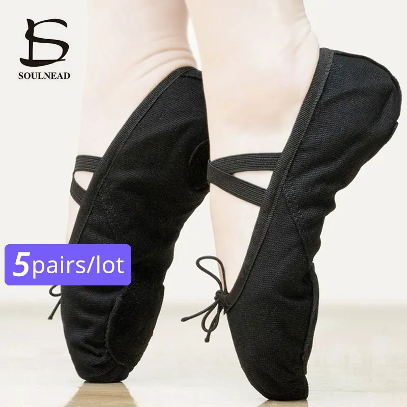 

5pairs/lot Women Ballet Shoes Adult Children Ballet Dance Slippers Fitness Practice Dancing Shoes for Girls Ballerina Wholesale