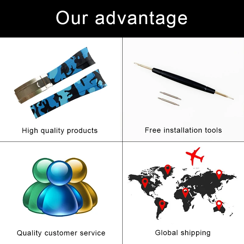 Rubber Silicone Watchband for Rolex Role Submariner Daytona DEEPSEA Oysterflex 20mm 21mm Black Watch Strap Men Bracelets