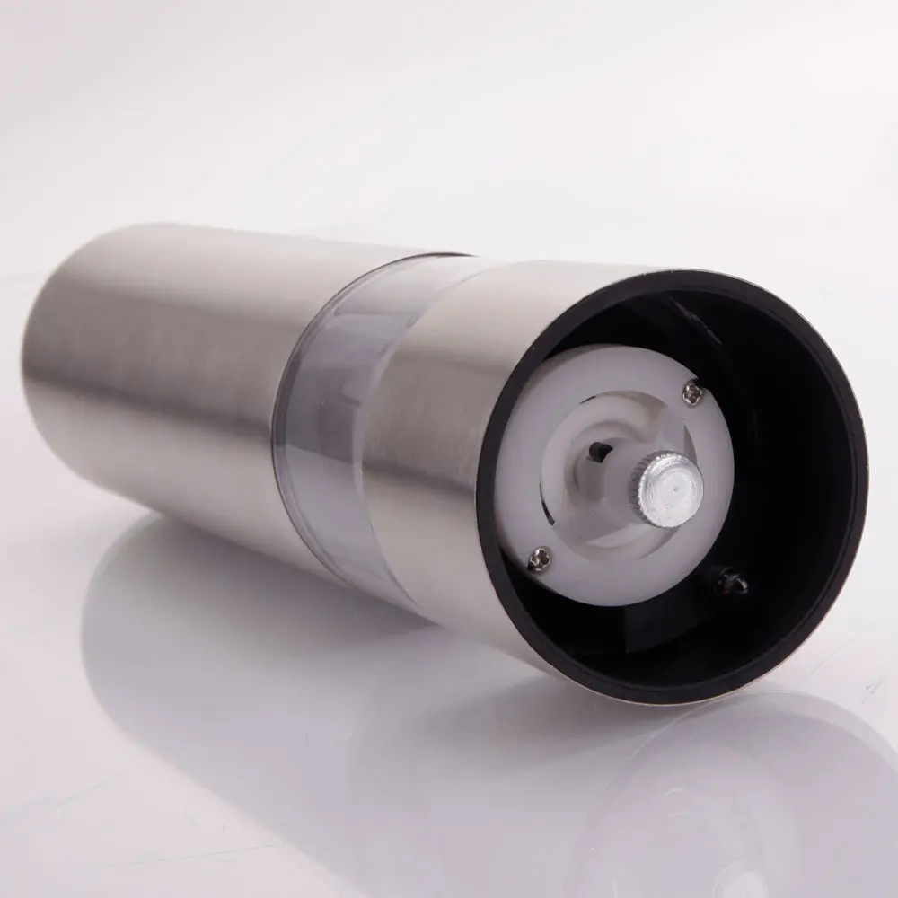

2pcs/set Stainless Steel Electric Automatic Pepper Mills Salt Grinder Silver Home Use Electric Pepper Mills Easy to Clean