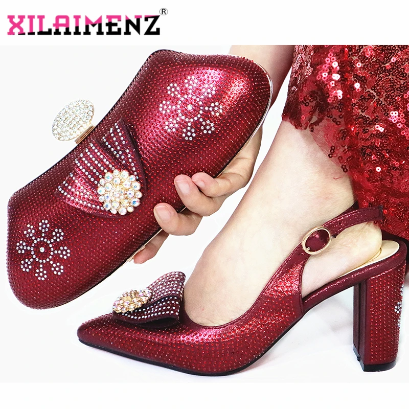 Новые Модные Элегантные Осенние женские вечерние туфли и сумочка оранжевого