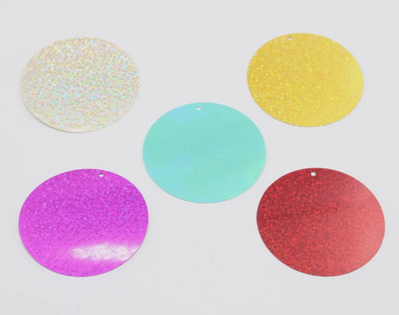 12Pcs/Lot 55MM Large Flat Round Laser Sequins Mixed Color PVC Paillettes Craft Sewing DIY Scrapbook Handmade Lentejuelas Project | Дом и сад
